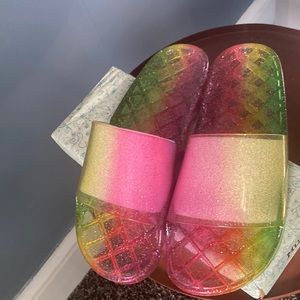 Mudd Iridescent Jelly Slide Size 10, New